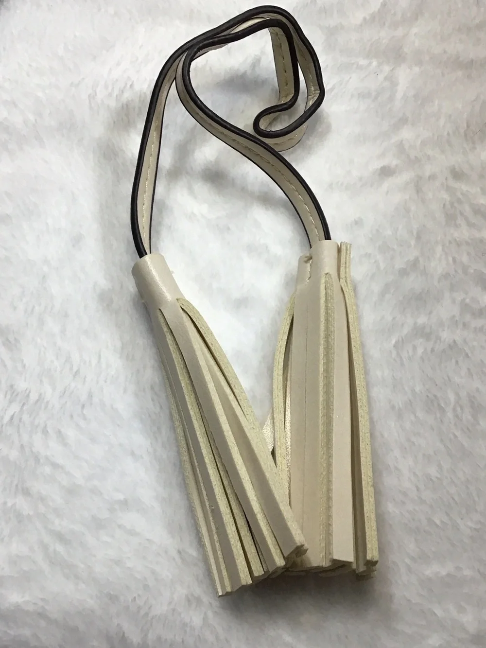 Neutral Cream Tassel Bag Charm